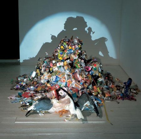 Trash shadow sculpture by Tim Nobel and Sue Webster