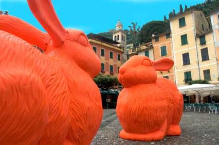 orangebunnies The Big Rabbits in Portofino, Italy via GreenMuse