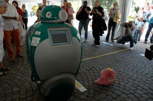 Dustbot makes a drop-off, back in his tent Dustbot makes a drop-off, back in his tent